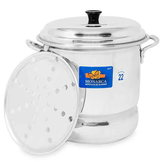 Vaporera de Aluminio Abrillantado no. 22 de 6 Litros